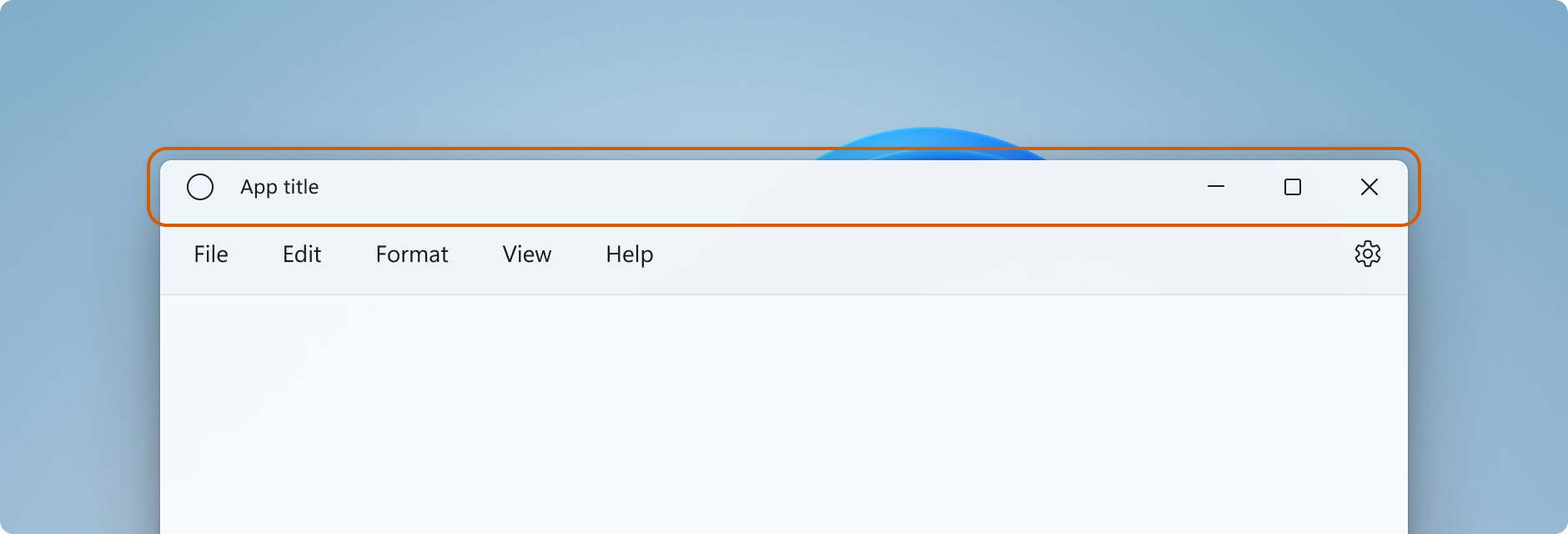 A Windows app che mostra la barra del titolo