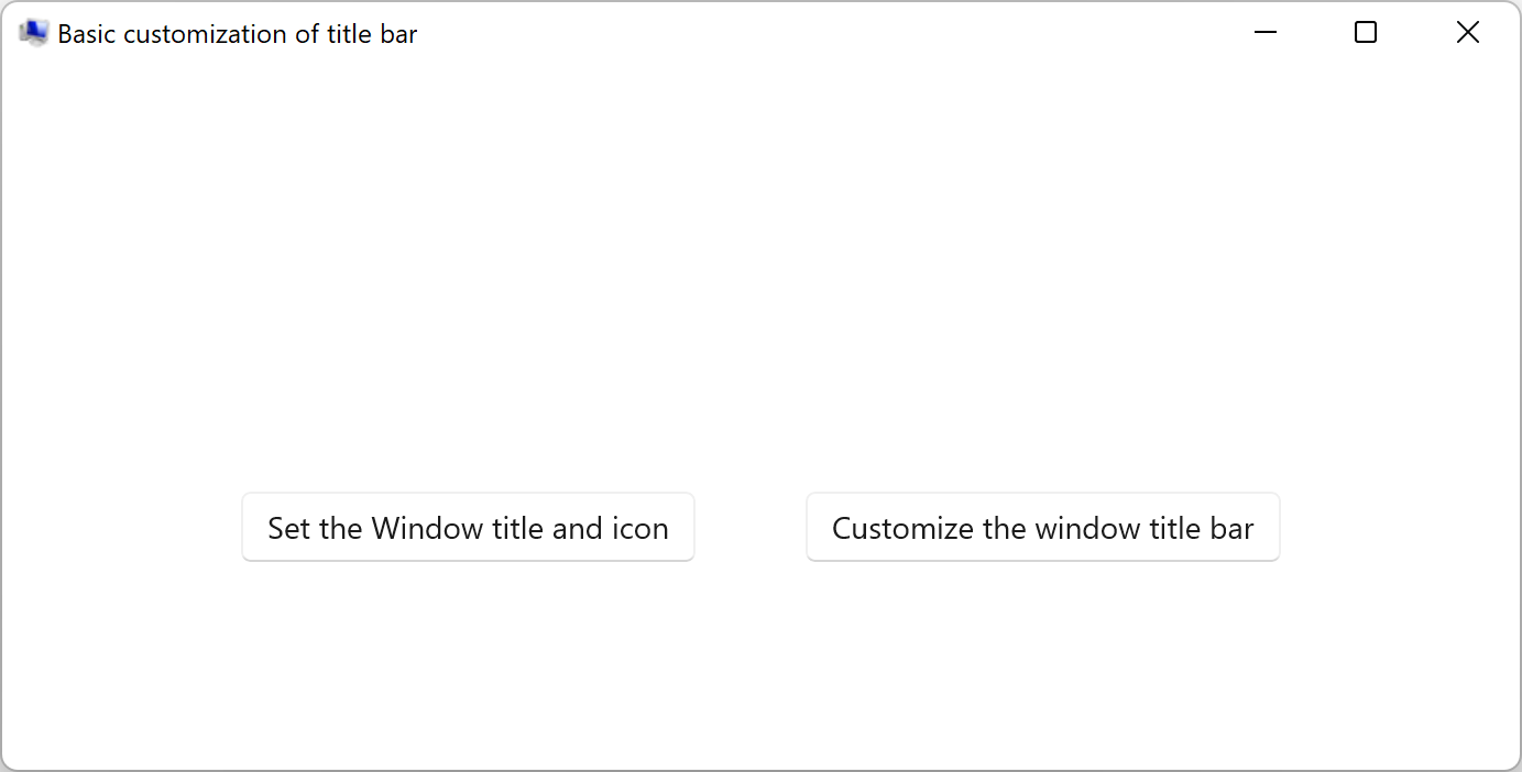 Applicazione modello con icone personalizzate.