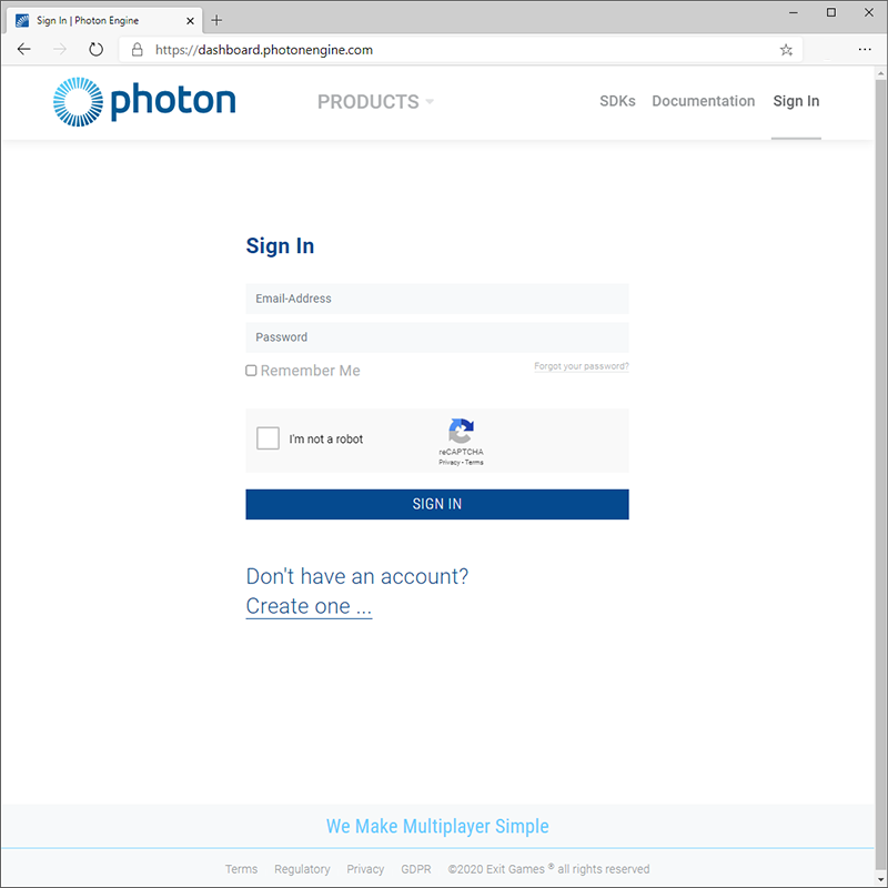 Pagina di accesso photon