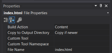 configurare la copia di file di contenuto statico