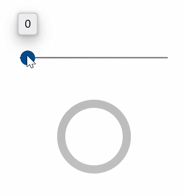 Esempio animato di un controllo ProgressRing determinato.