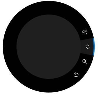 Screenshot del menu su schermo del Surface Dial.