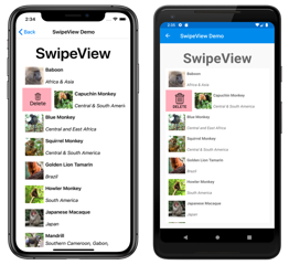 Esempio di SwipeView Esempio di SwipeView
