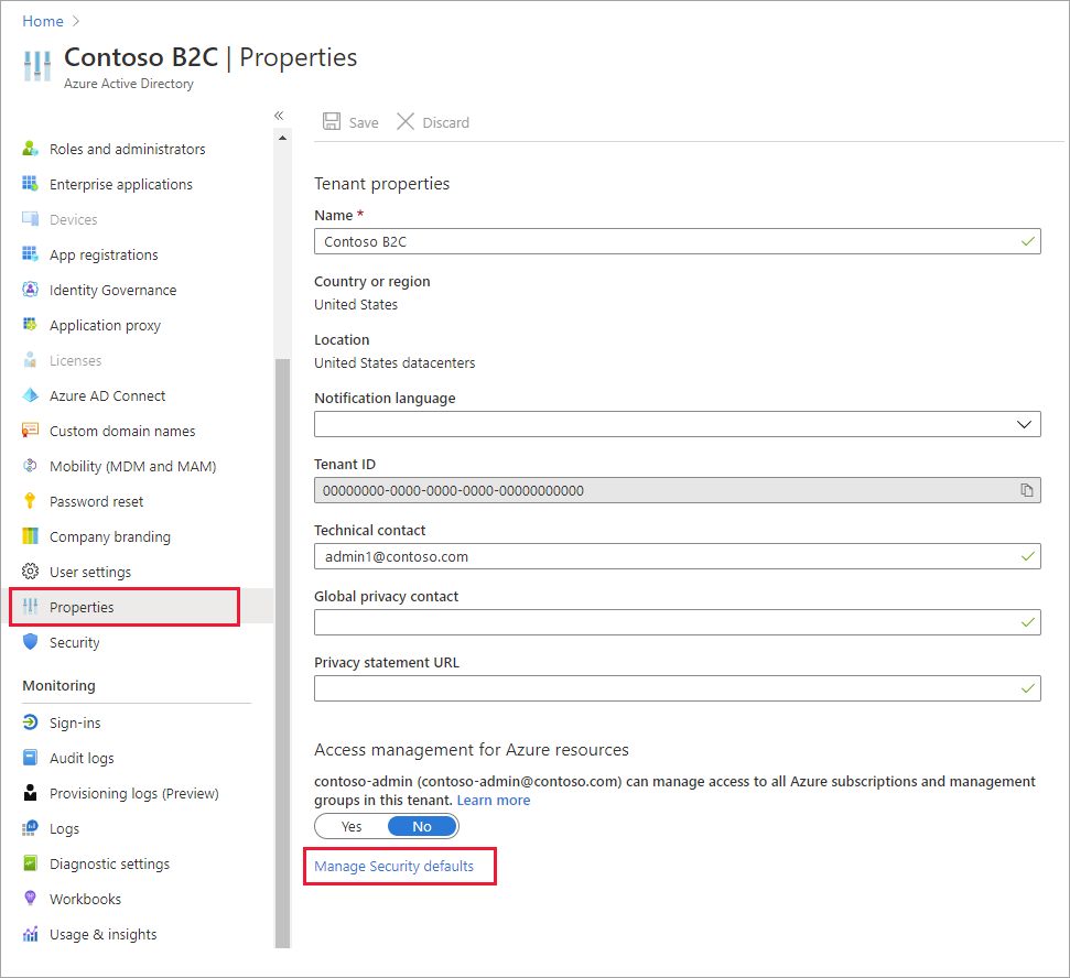 セキュリティの既定値を無効にする