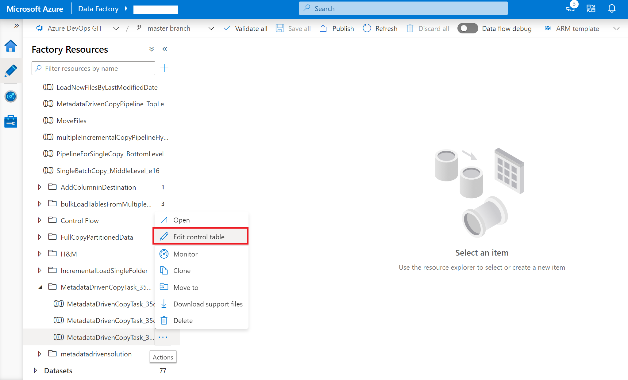 制御用テーブル1を編集する