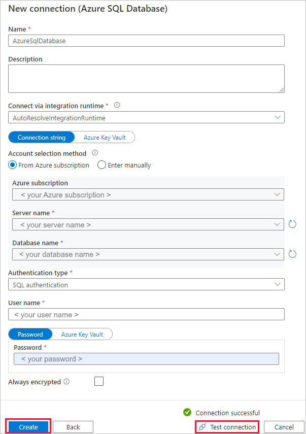 configure Azure SQL DB
