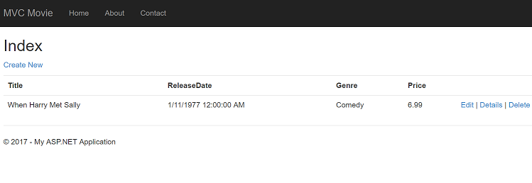 新しいムービーが追加された [インデックス] ページを示すスクリーンショット。