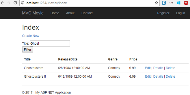 [タイトル] フィールドにタイトルが入力された [インデックス] ページを示すスクリーンショット。