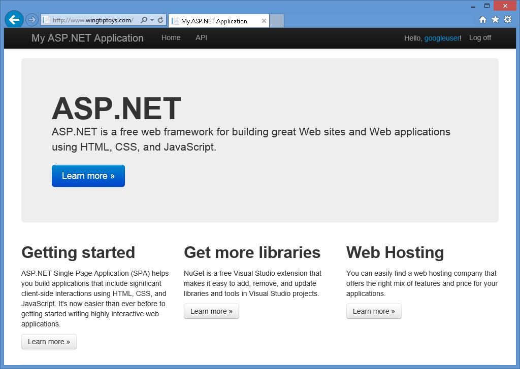 Google の既定のホーム ページの画像