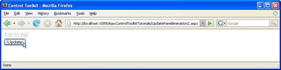 現在の時刻がフェードインしています
