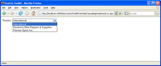 リストは自動的に入力されます