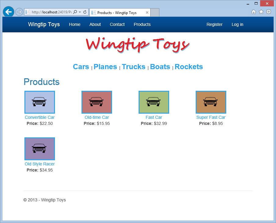 データ項目と詳細の表示 - 自動車