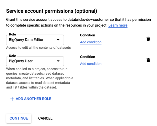 Google のアクセス許可