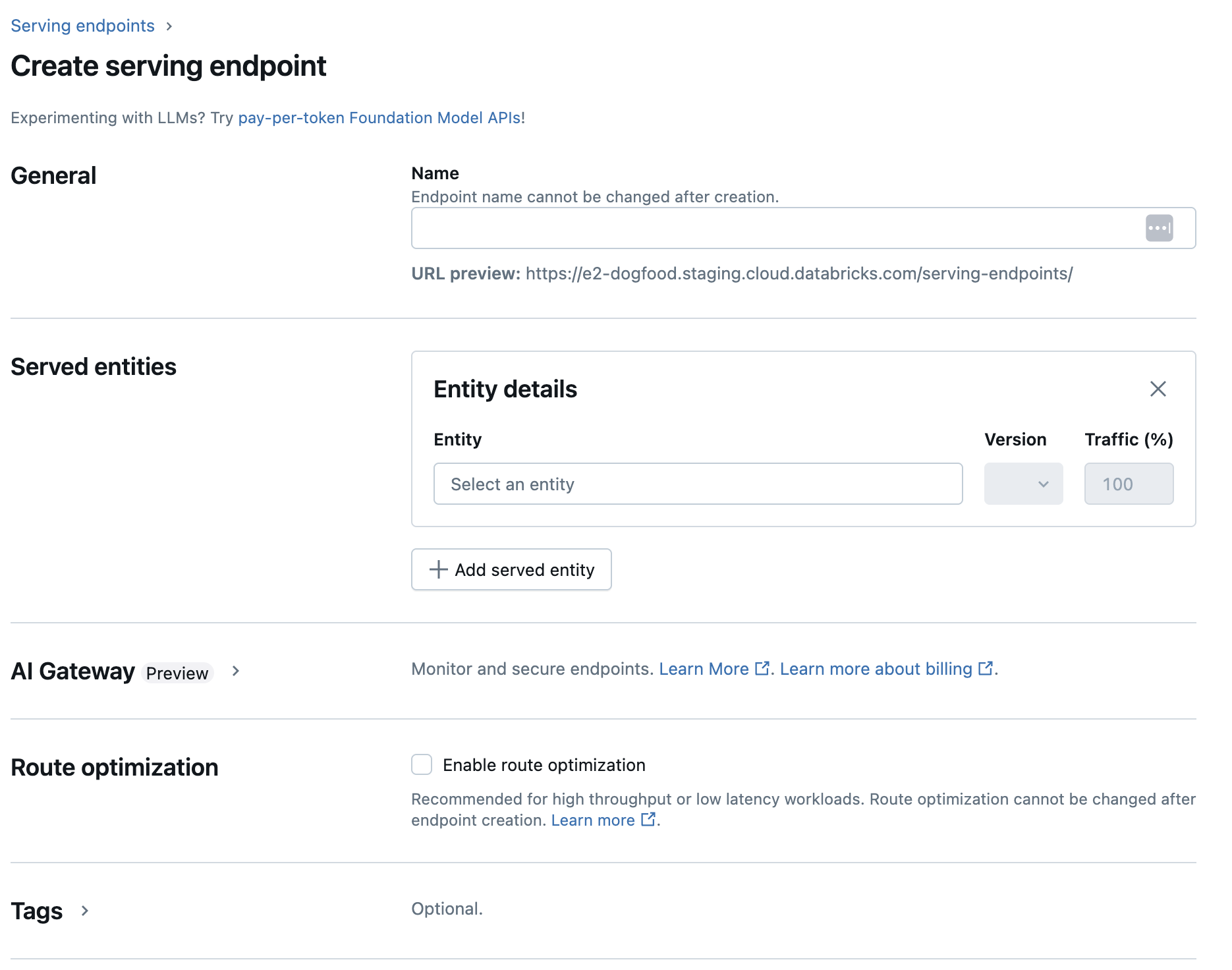 モデル サービス エンドポイントを作成する