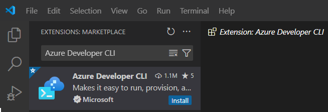 拡張機能のインストールのスクリーンショット。