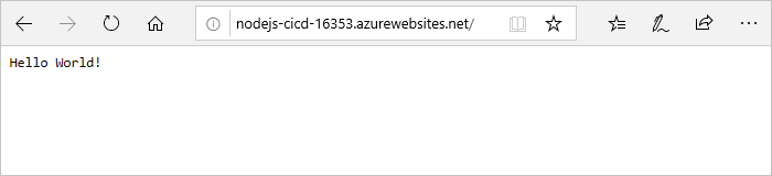 Web ブラウザーで実行されている Node.js アプリケーションのスクリーンショット。
