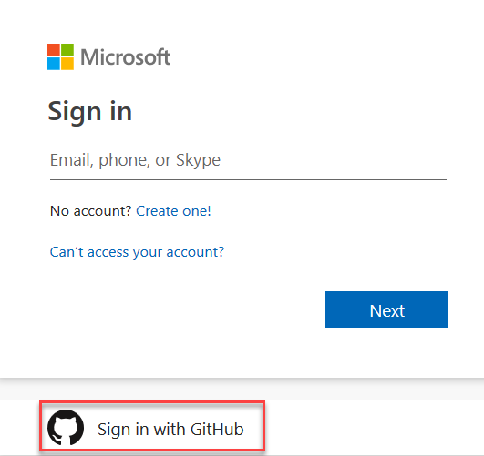 Azure DevOps のサインイン ページ。