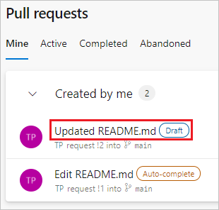 P RリストのP Rの下書きを示すスクリーンショット。
