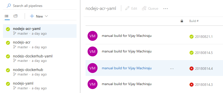 新しいビルドページ