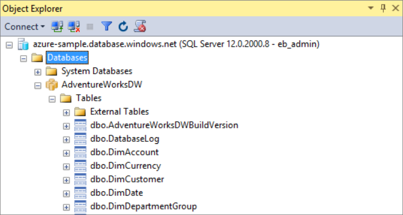 AdventureWorksDW を探索する