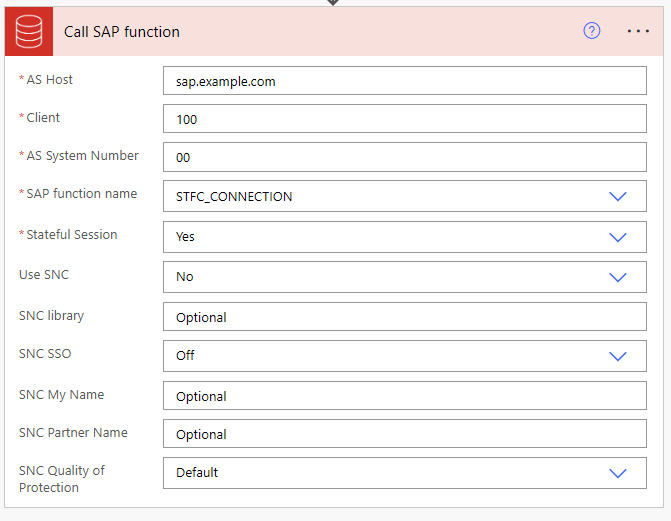 SAP 関数 v1 の呼び出し