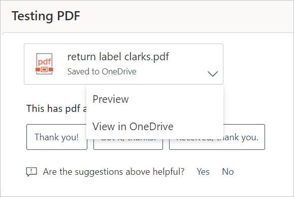 PDF プレビューがブロックされていないスクリーンショット。