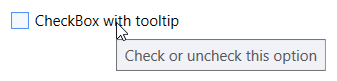 WPF のチェック ボックス コントロールの上にマウス ポインターを置いたときに表示されるツールヒント。