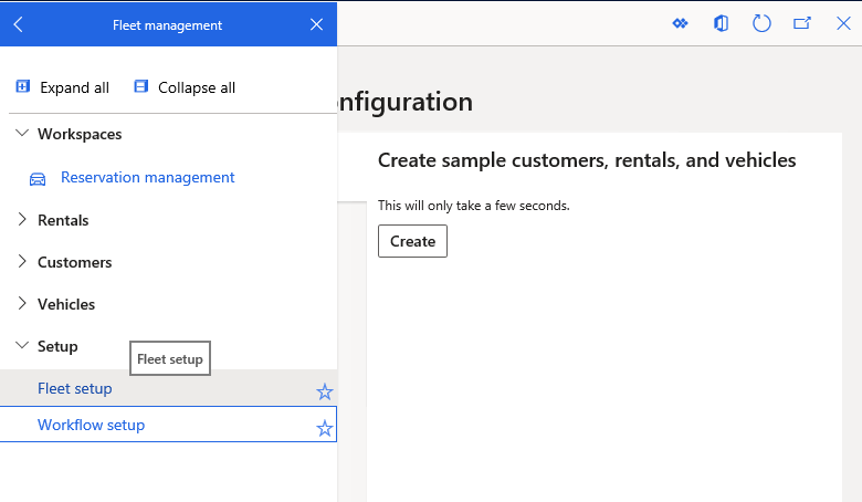 [フリート設定] ページのスクリーンショット。