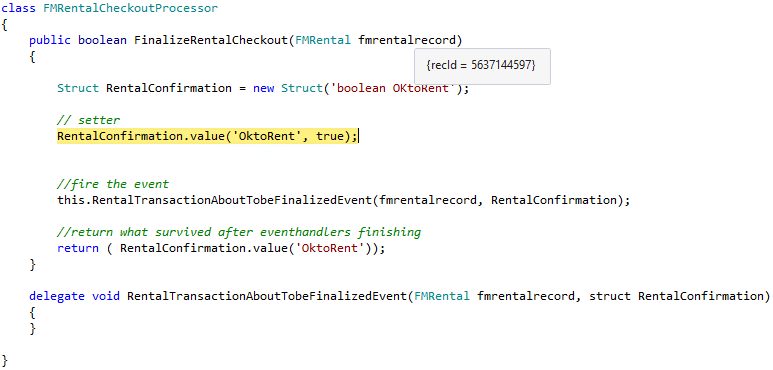ブレークポイントで実行が一時停止されている間の変数値を示すヒントのスクリーンショット。