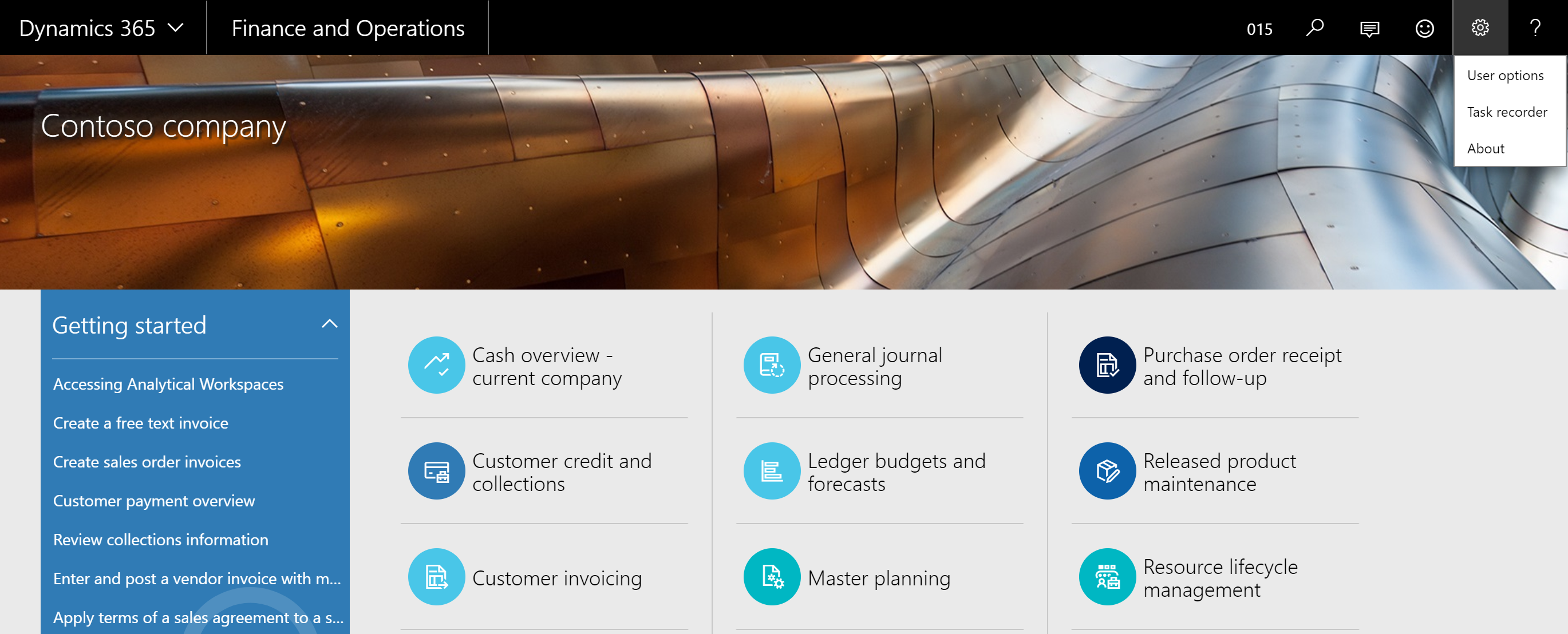 [タスク レコーダーの選択] オプションのスクリーンショット。