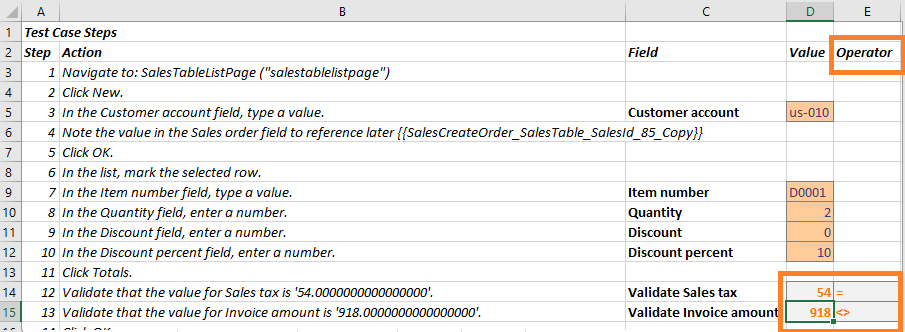 以前のバージョンの Excel での検証のスクリーンショット。