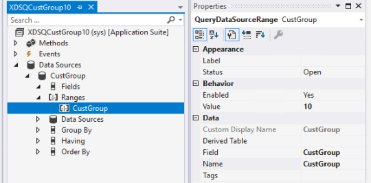 10 が入力された [値] フィールドのスクリーンショット。