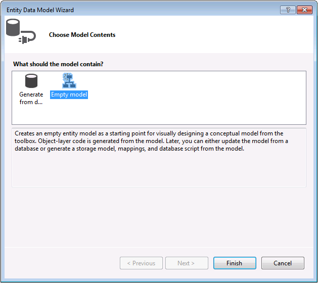 空のモデルを作成する