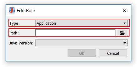 Java Rule Editor の新しいアプリケーション