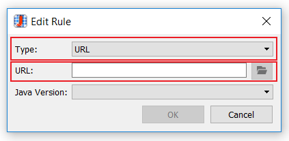 Java Rule Editor の新しい URL の画像