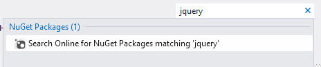 Visual Studio のクイック起動での NuGet