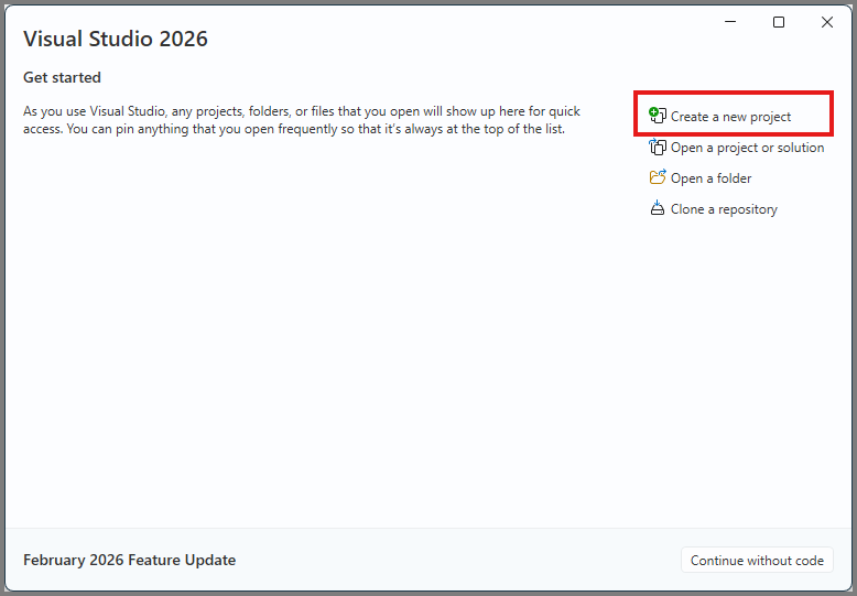 新しいプロジェクトの作成