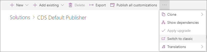 従来のユーザー インターフェイスに切り替えます。