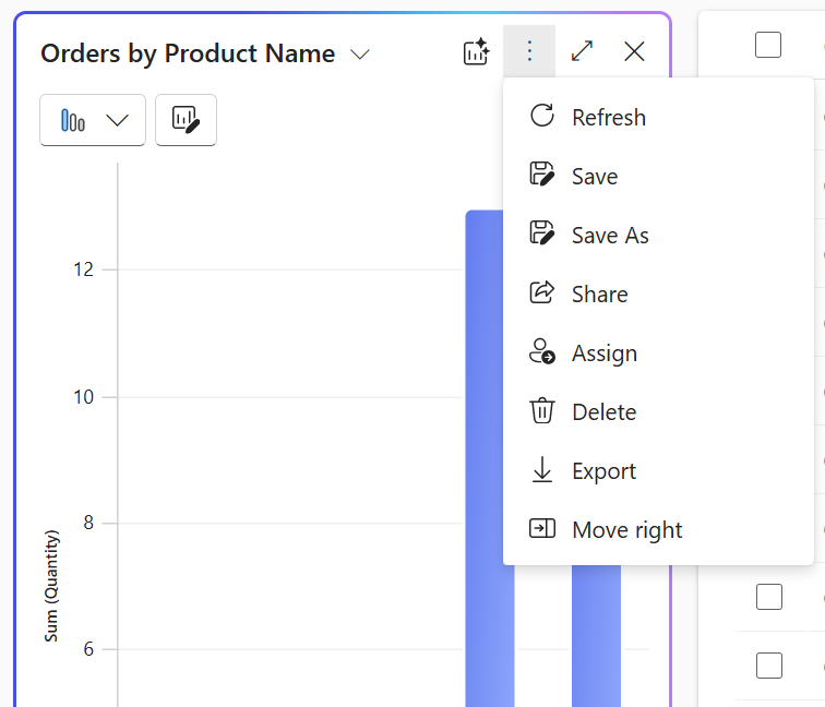 3 つのドットをクリックした後の詳細オプションを示すスクリーンショット。