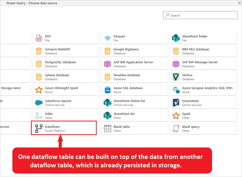 Power Platform データフローからデータを取得します。