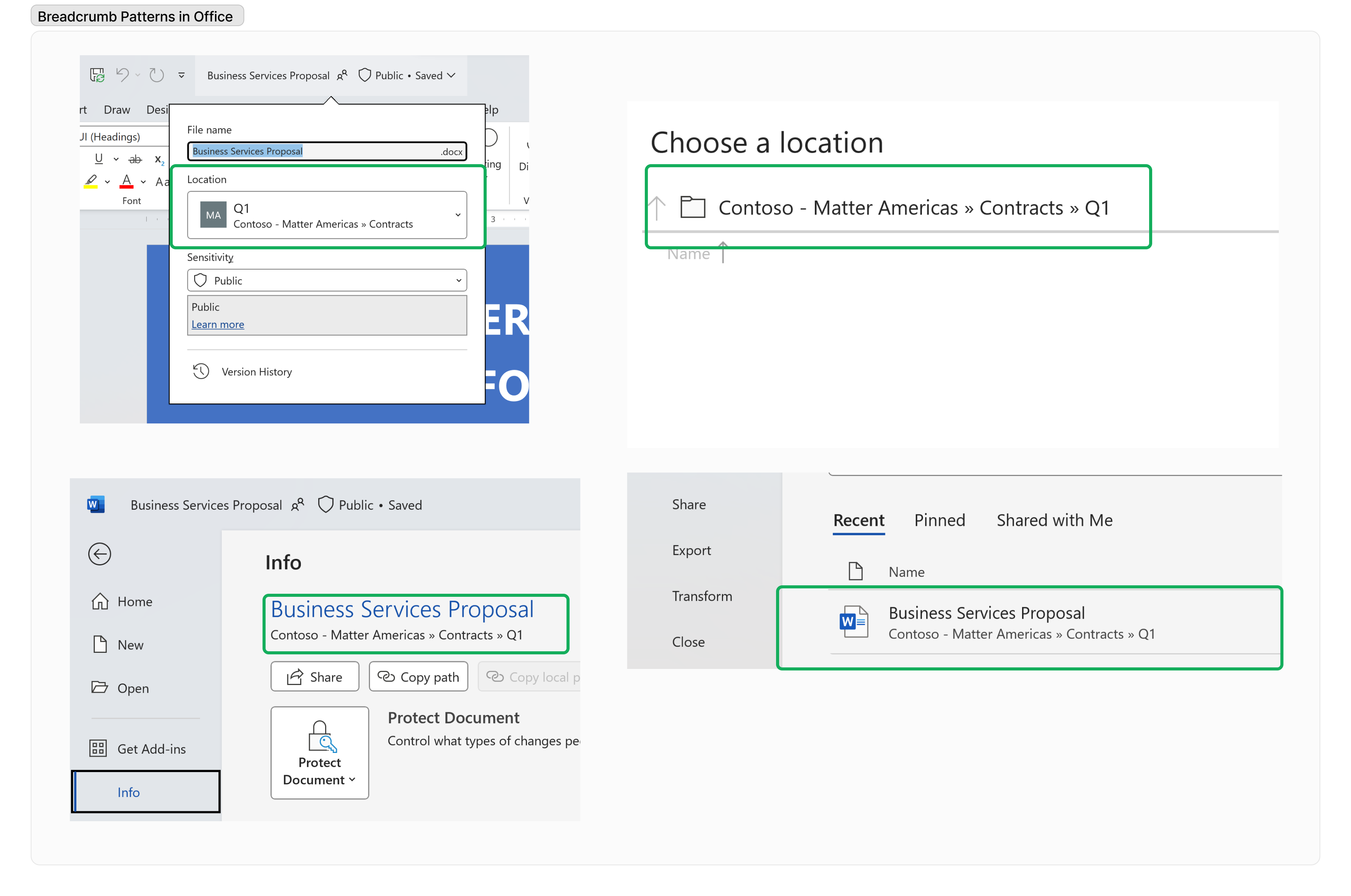 SharePoint Embedded Applications の階層リンク オプションのスクリーンショット。