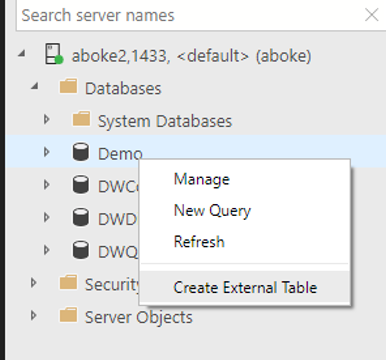 データの仮想化ウィザード