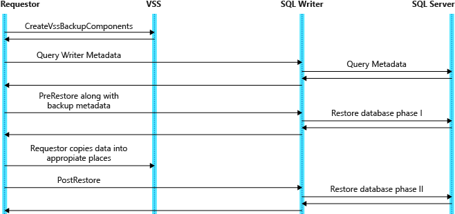 復元プロセス フローのスクリーンショット。