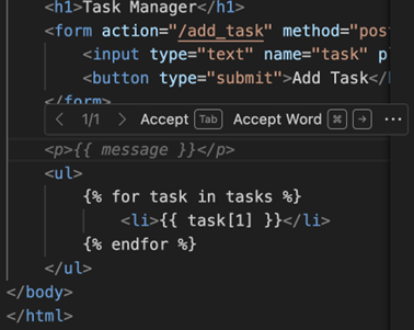 複数提案の自動補完のゴースト テキストのスクリーンショット。
