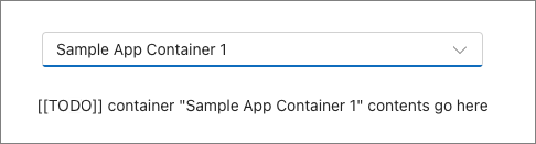 コンテナーを選択した後のReact アプリのスクリーンショット。