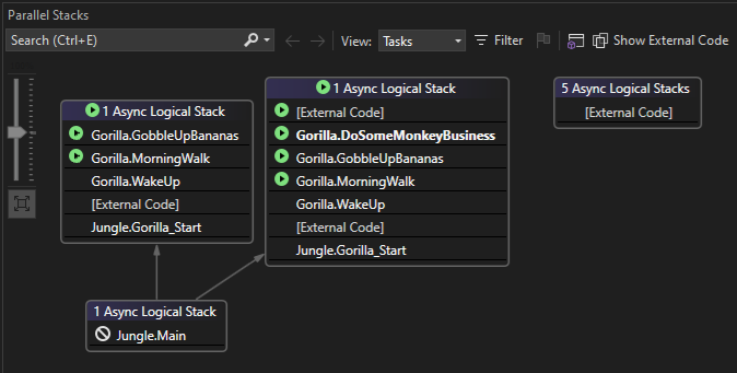 2 番目の F5 以降の [タスク] ビューのスクリーンショット。