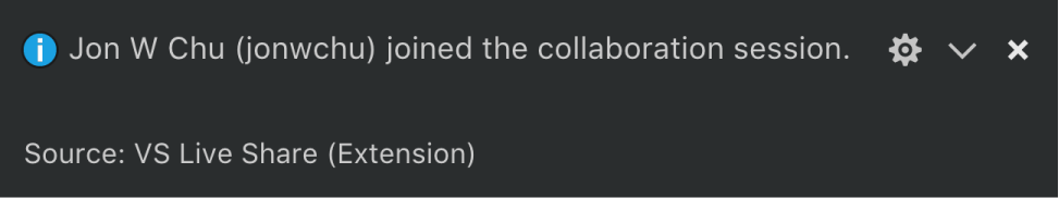 Visual Studio Code の参加通知