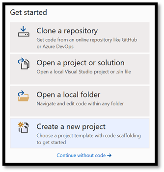 新しい Visual Studio プロジェクトを作成する