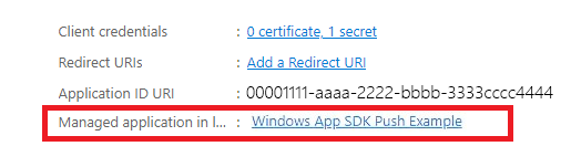 [要点] ページの [ローカル ディレクトリ内のマネージド アプリケーション] オプションを示すスクリーンショット