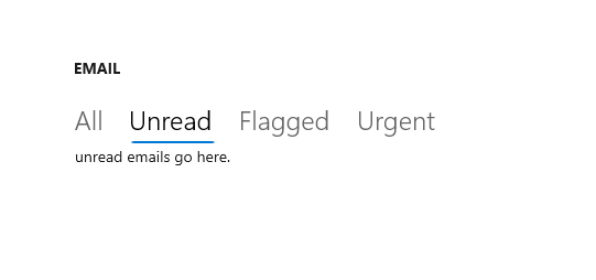 既定のフォーカスで、選択したヘッダーに下線が付く